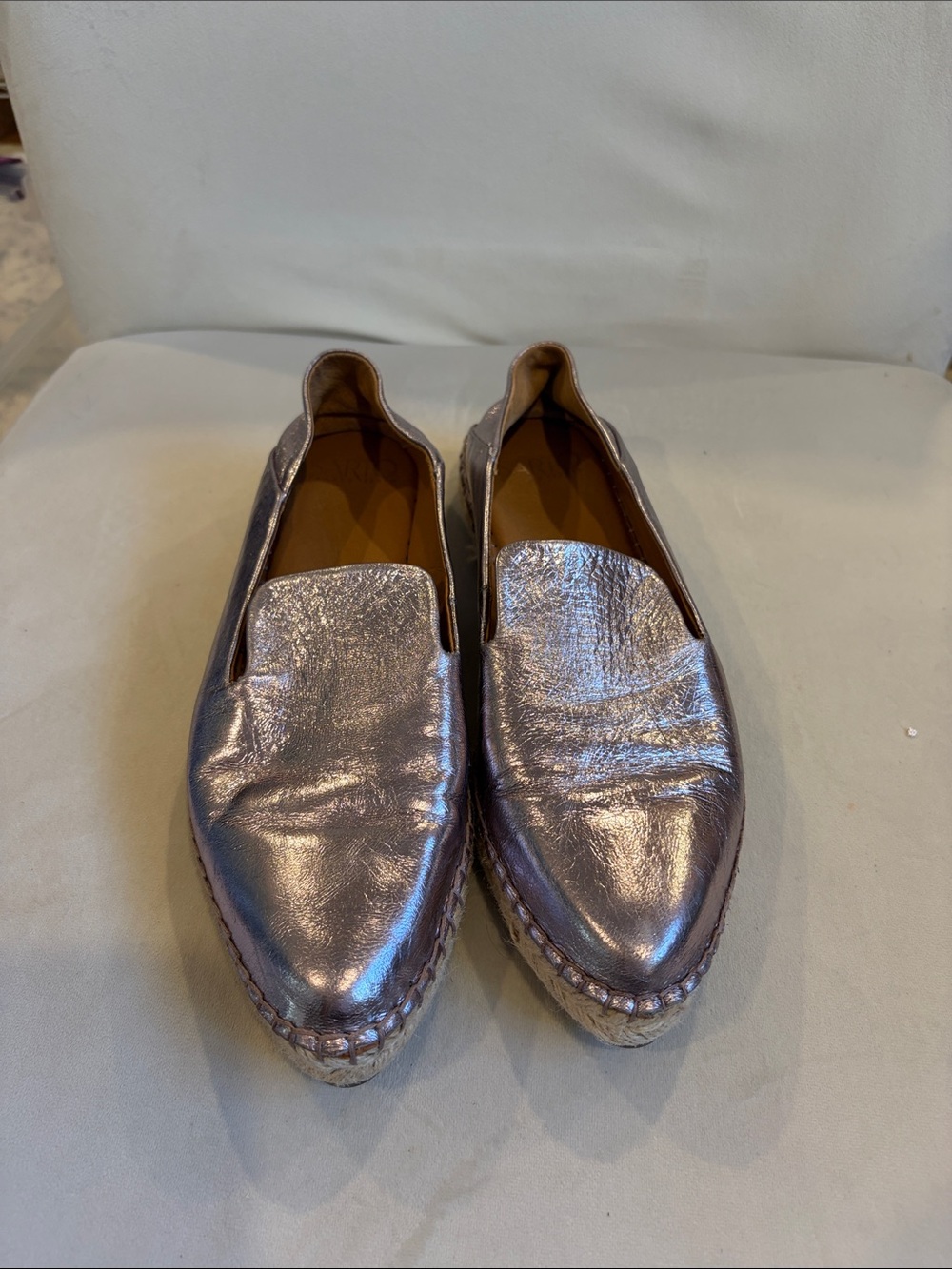 SARTO By Franco Sarto Metallic Rose Gold Espadrille Loafers